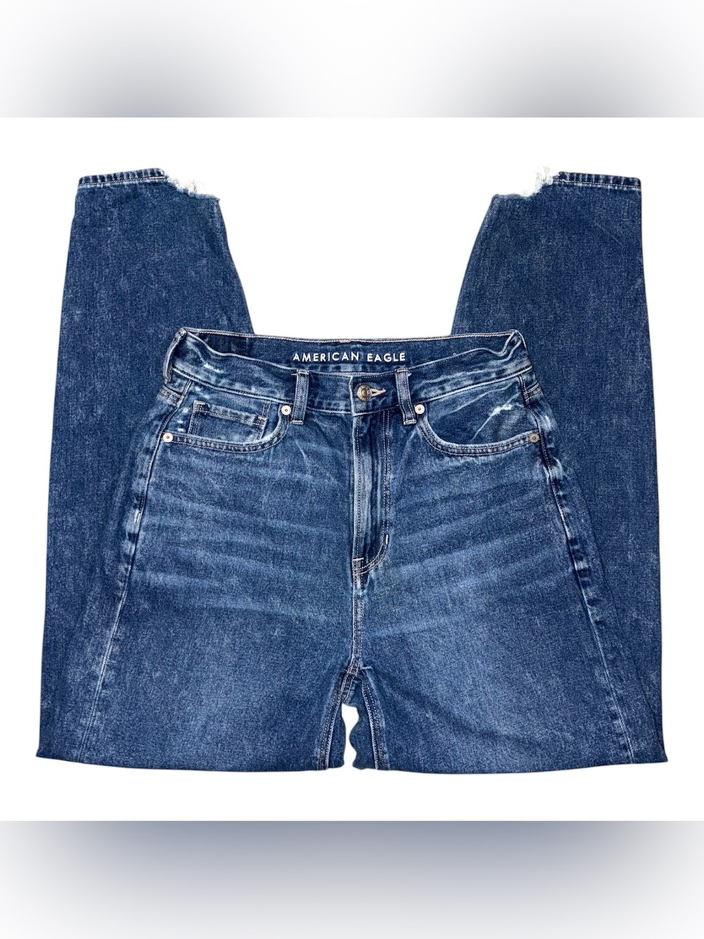 American Eagle Outfitters High-Rise Blue Wash Mom Jeans Size 2R